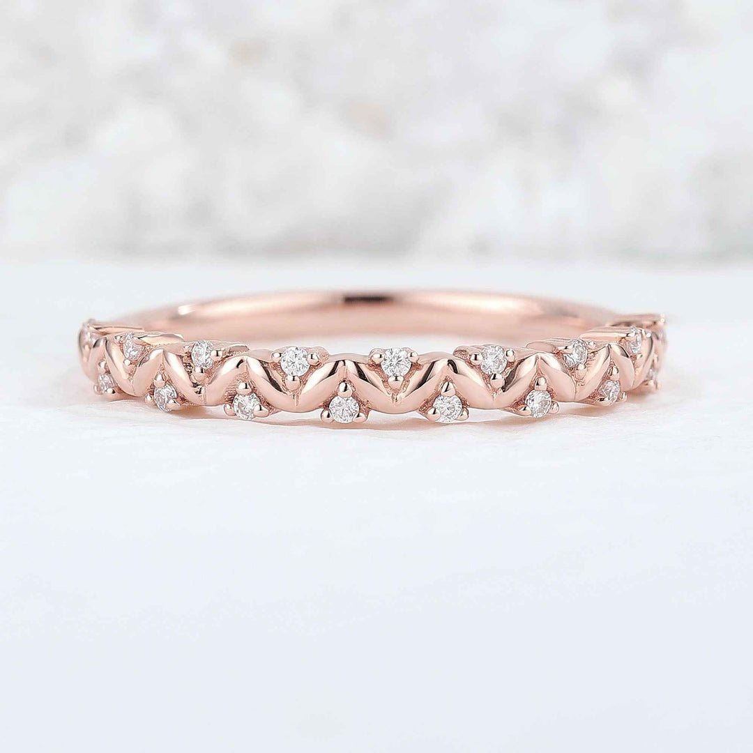 Unique Matching Moissanite Handmade Ring