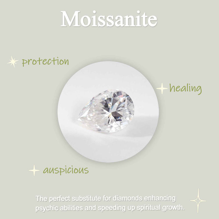 Unique Marquise Shaped Miossanite Pearl Half Enternity Wedding Band
