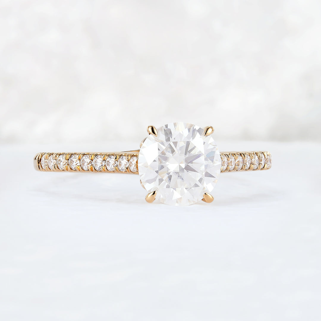 Timeless Round Cut Moisssanite Half Enternity Engagement Ring-2