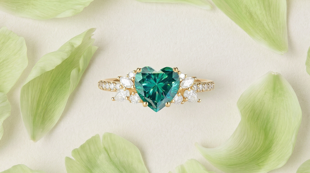 green moissanite ring