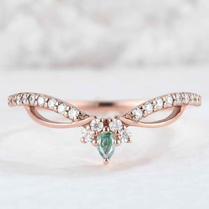 Moss Agate Wedding Band