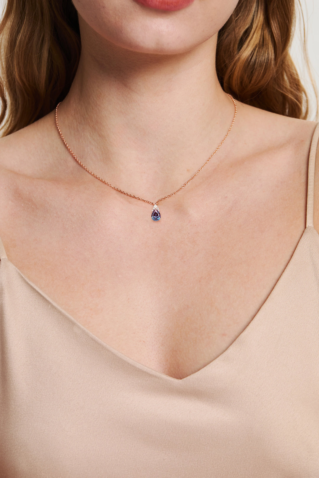 Princess Pear Cut Alexandrite Necklace - Iver Jewelry