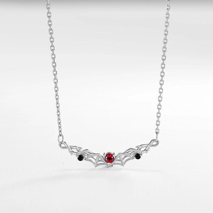 Batwing & Leafy Round Cut Garnet Earrings Gift for Her