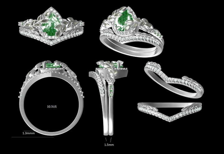 Custom-made ring set for Rachael Greenwell