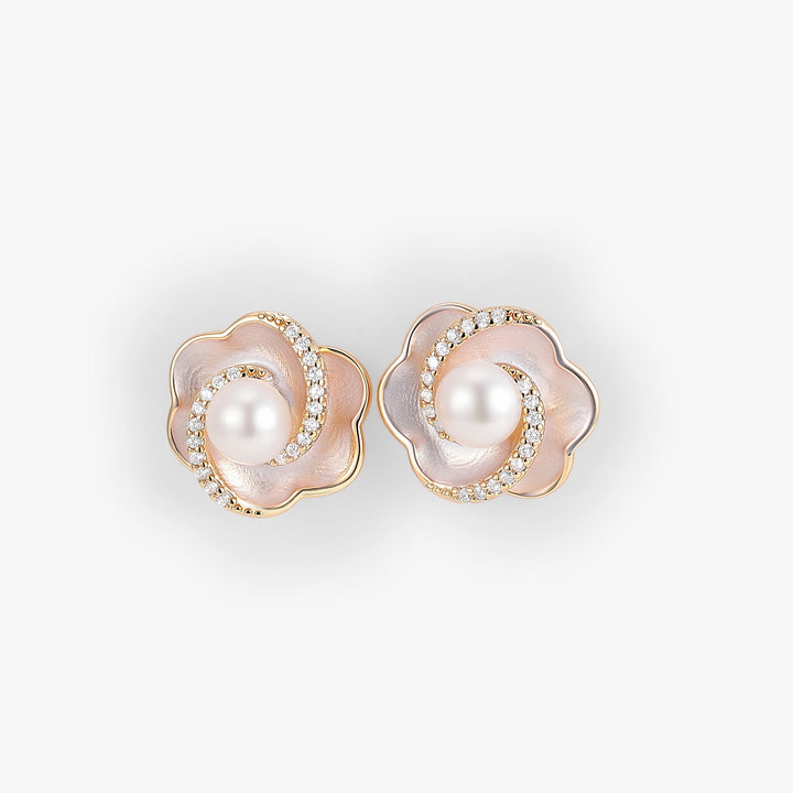 Akoya Pearl Flora Earrings Anniversary Gift for Her