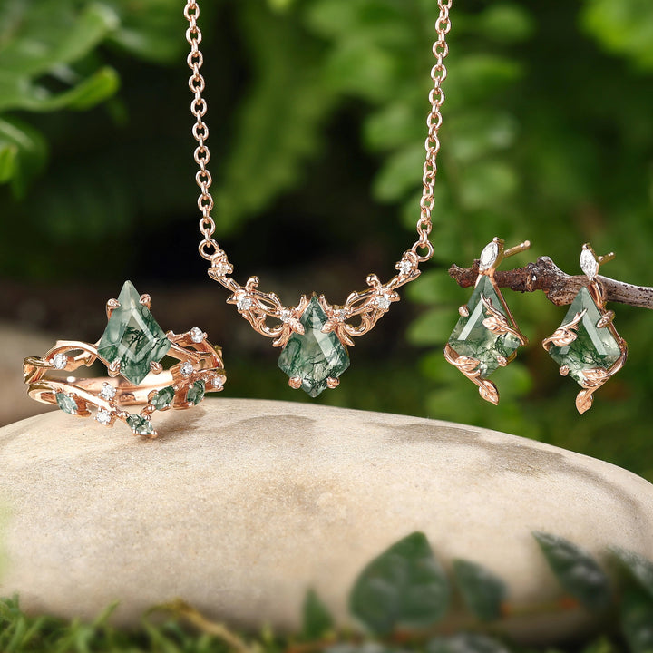 Nature Inspired Vines Moss Agate Collection