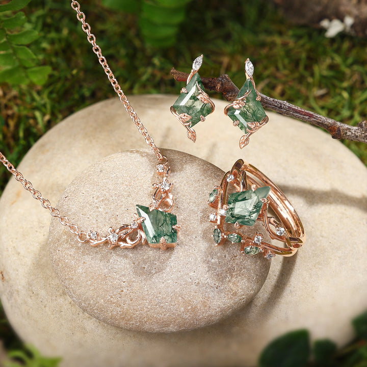 Nature Inspired Vines Moss Agate Collection