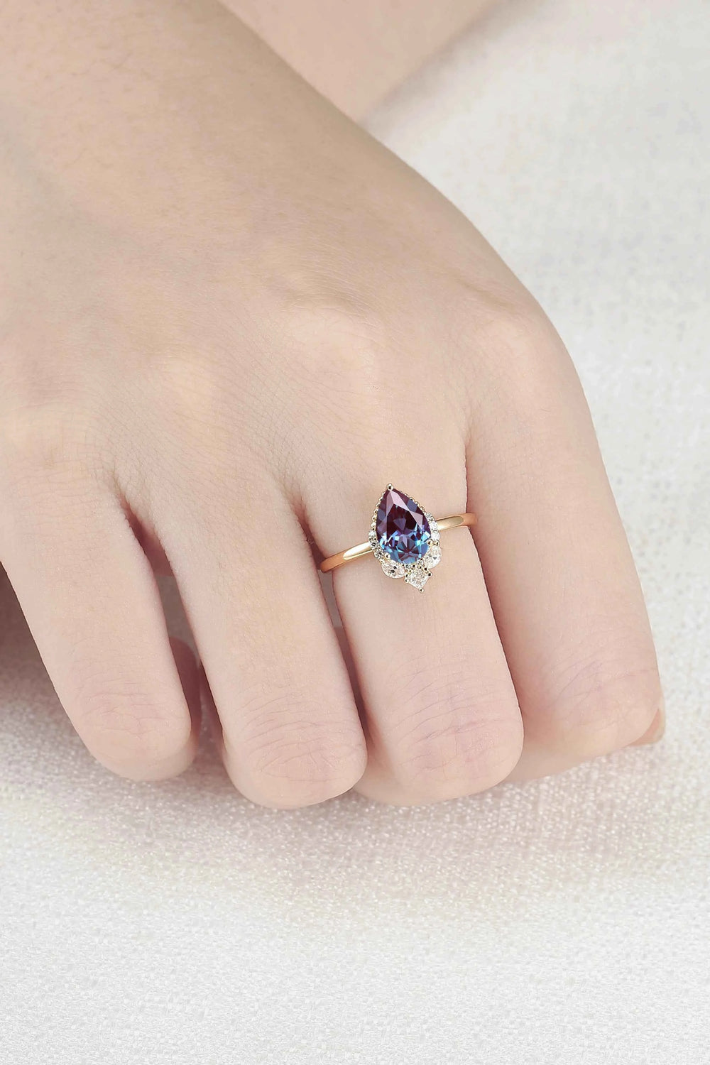 Charlotte Pear Cut Moissanite Gemstone Ring