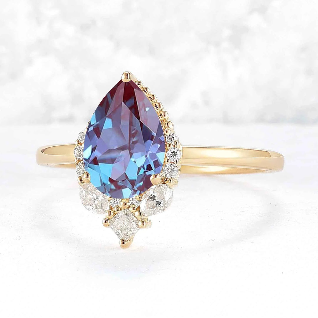 Charlotte Pear Cut Moissanite Gemstone Ring