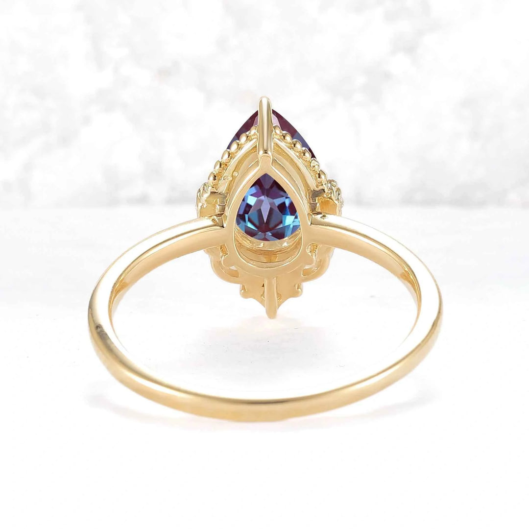 Charlotte Pear Cut Moissanite Gemstone Ring