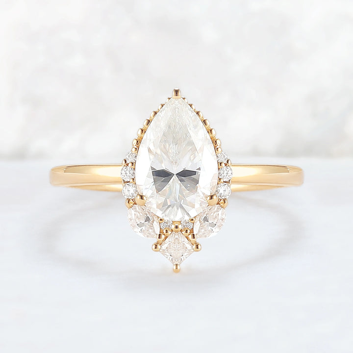 Charlotte Pear Cut Moissanite Gemstone Ring
