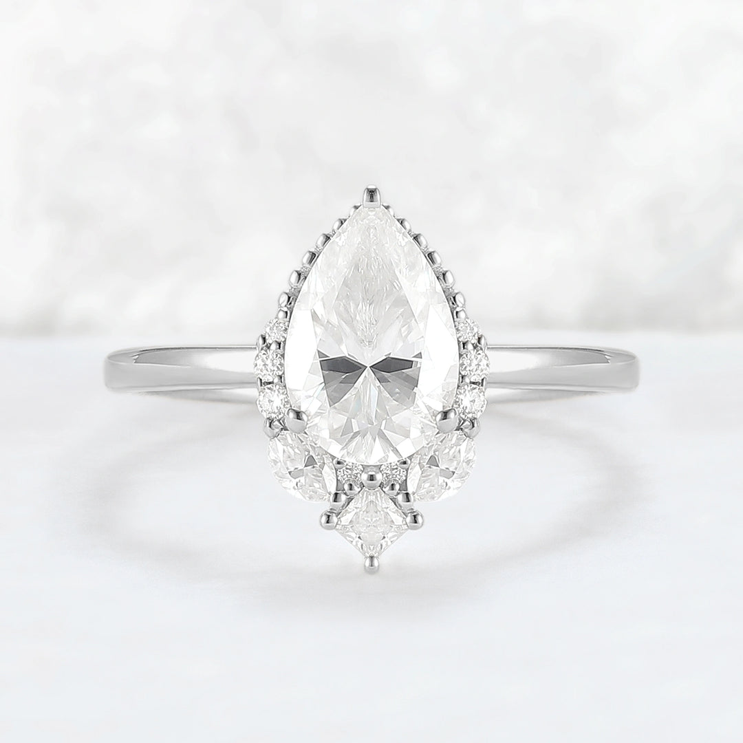 Charlotte Pear Cut Moissanite Gemstone Ring