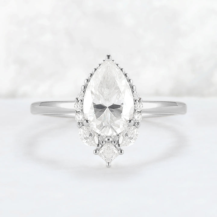 Charlotte Pear Cut Moissanite Gemstone Ring
