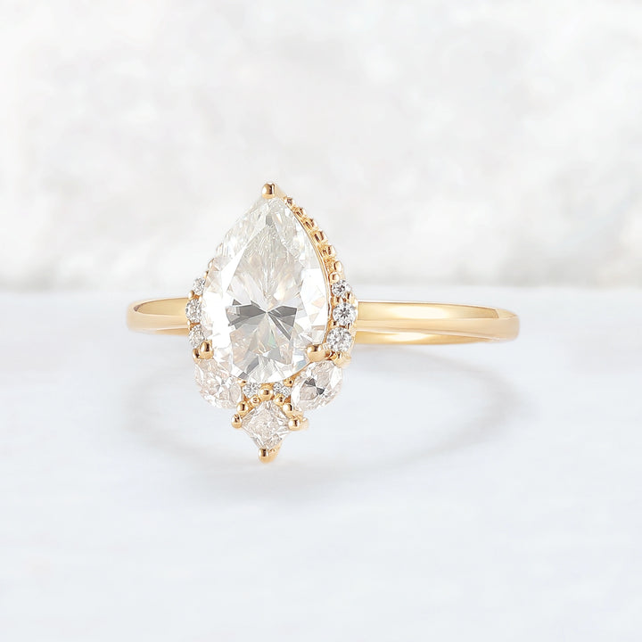 Charlotte Pear Cut Moissanite Gemstone Ring