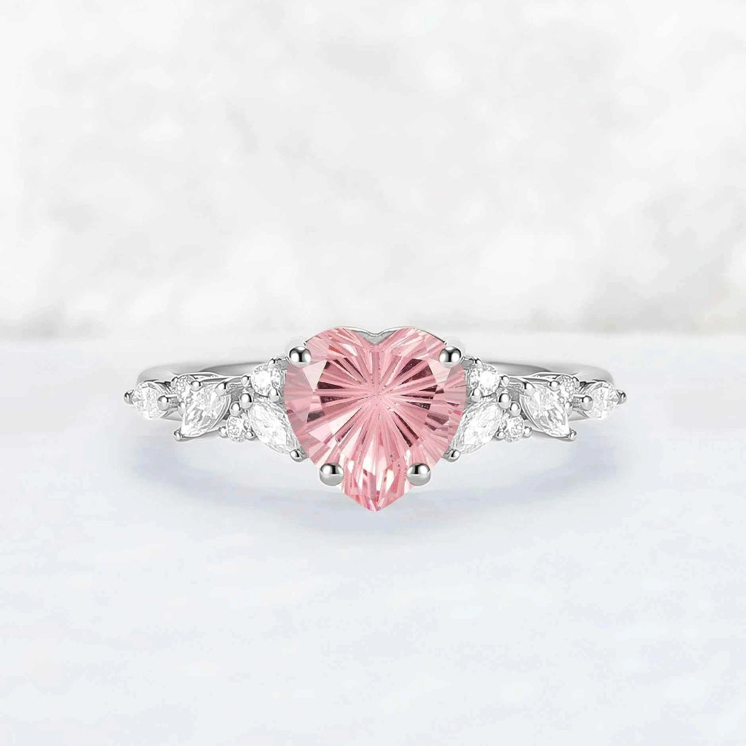 Eternal Knot Heart-Shaped Pink Sapphire Ring