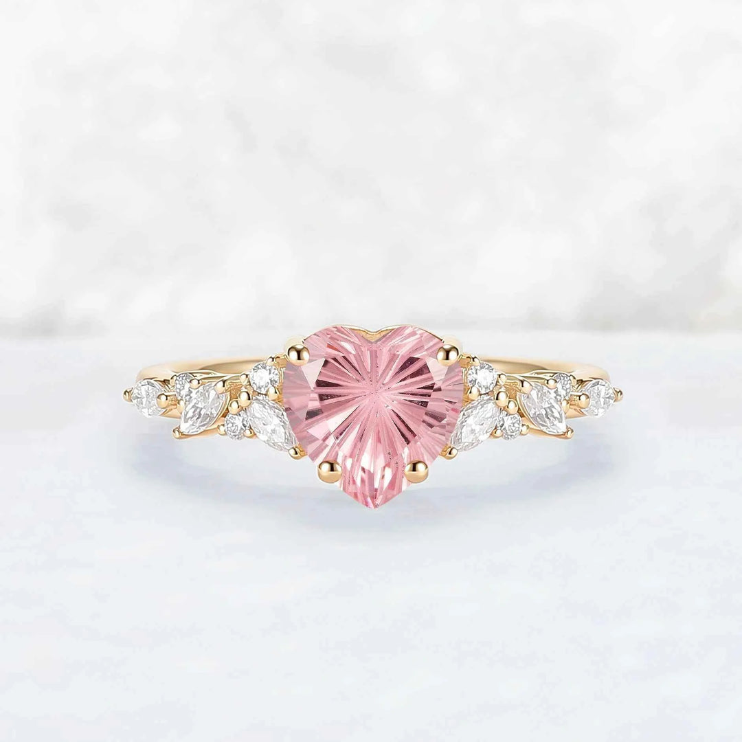 Eternal Knot Heart-Shaped Pink Sapphire Ring
