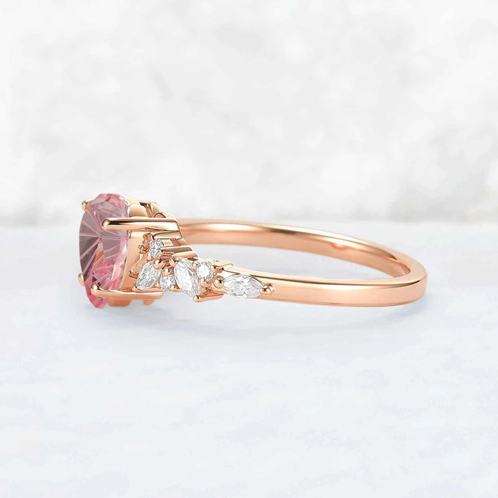 Eternal Knot Heart-Shaped Pink Sapphire Ring
