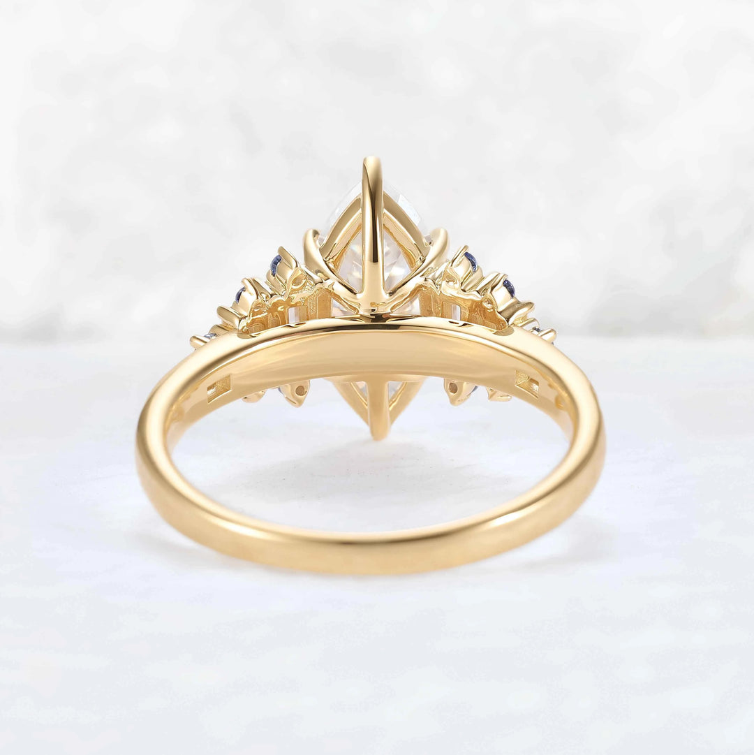 Nature Inspired Marquise Cut Moissanite Gemstone Ring