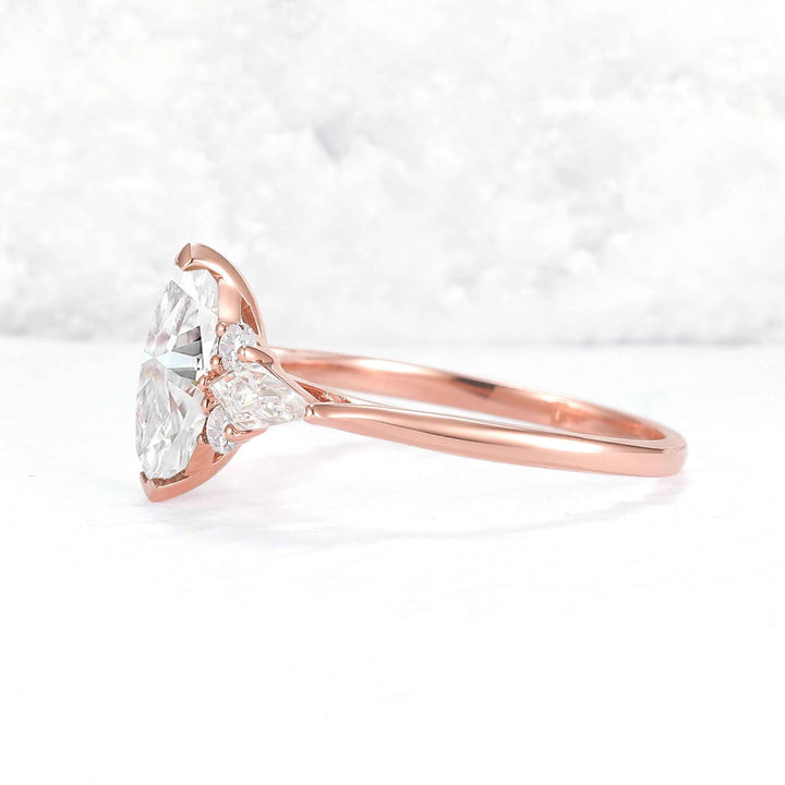 Cluster Marquise Cut Green Sapphire Seven Gemstone Ring