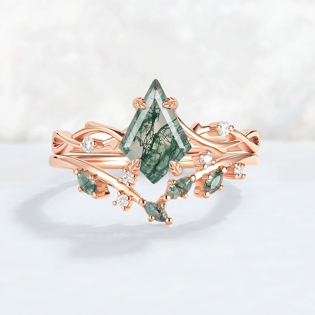Nature Inspired Vines Moss Agate Collection