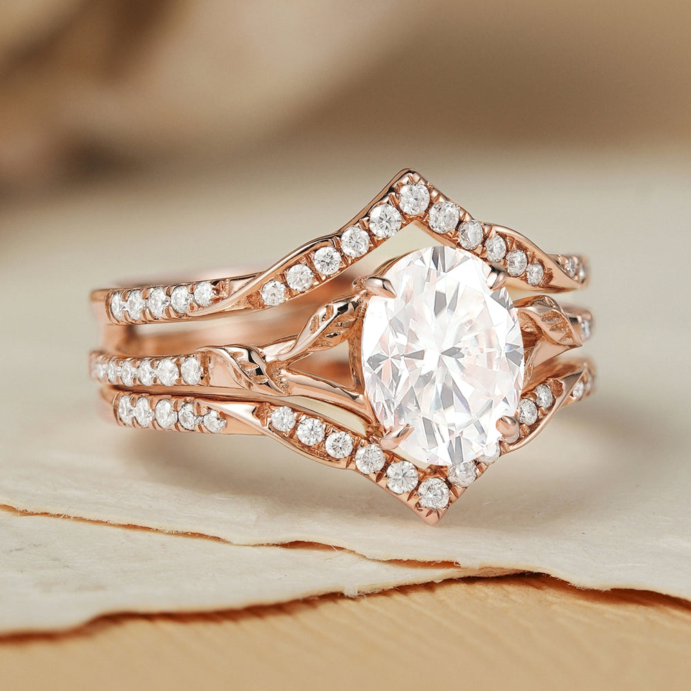 Enhancer_Oval_Cut_Moissanite_Enhancer_Gemstone_Leafy_Ring_Set_2pcs_2