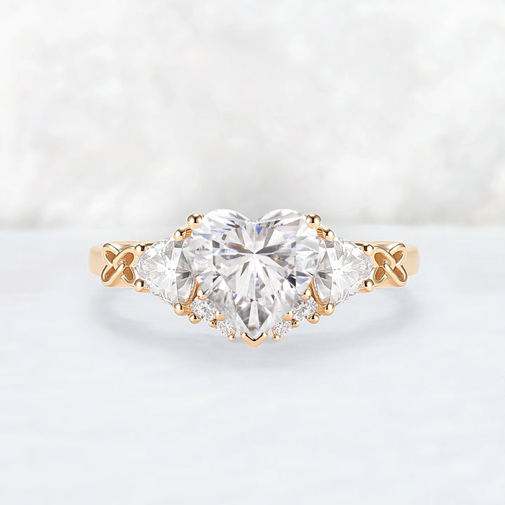 Eternal Knot Heart-Shaped Moissanite Engagement Ring