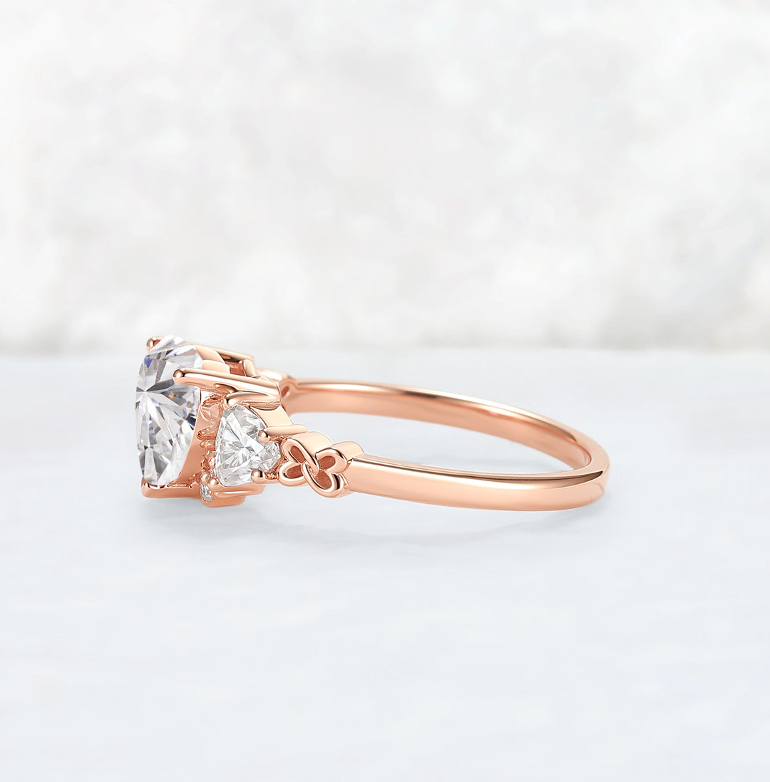 Eternal Knot Heart-Shaped Moissanite Engagement Ring