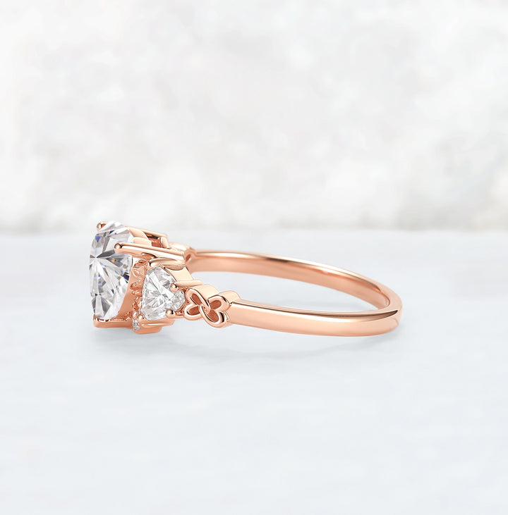 Eternal Knot Heart-Shaped Moissanite Engagement Ring