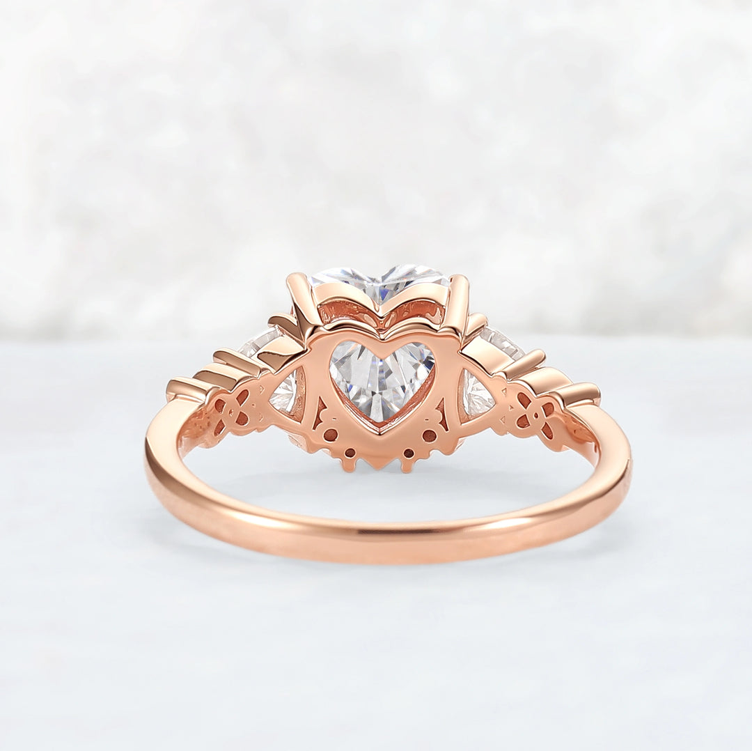 Eternal Knot Heart-Shaped Moissanite Engagement Ring