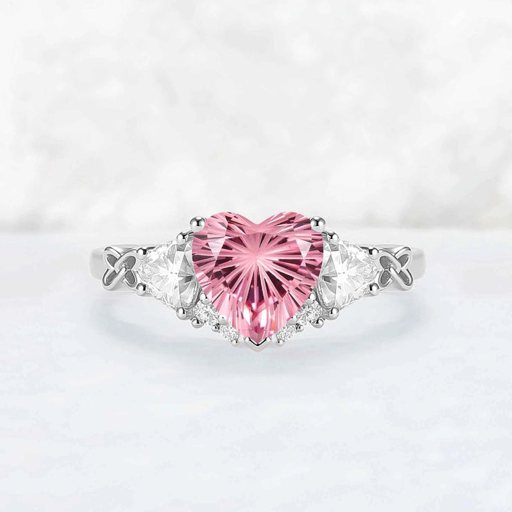 Eternal Knot Heart-Shaped Moissanite Engagement Ring