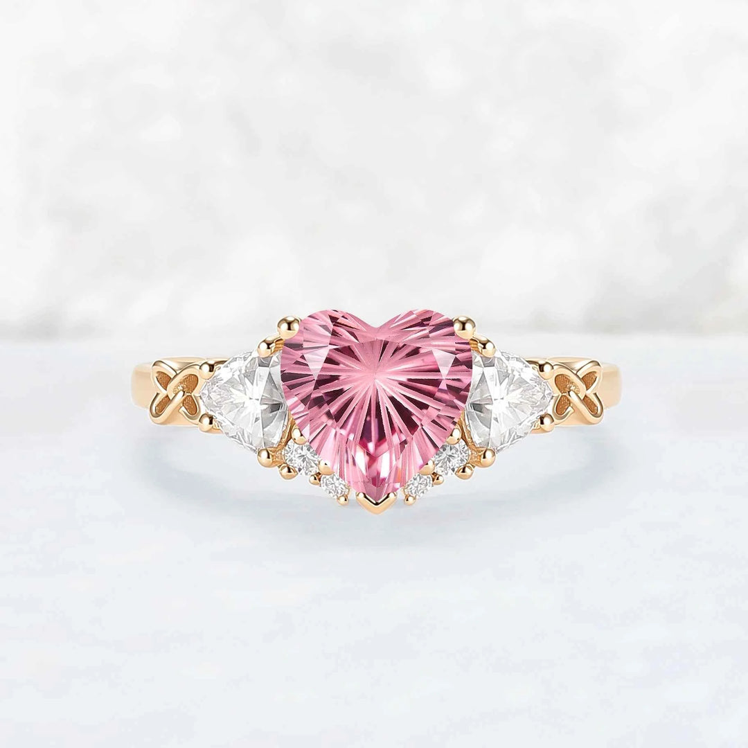 Eternal Knot Heart-Shaped Moissanite Engagement Ring