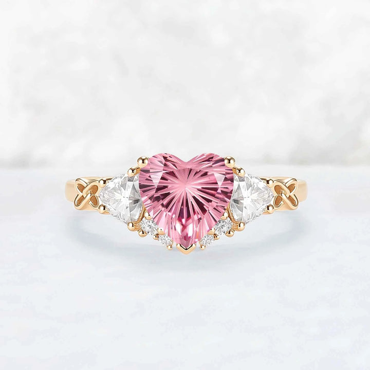 Eternal Knot Heart-Shaped Moissanite Engagement Ring