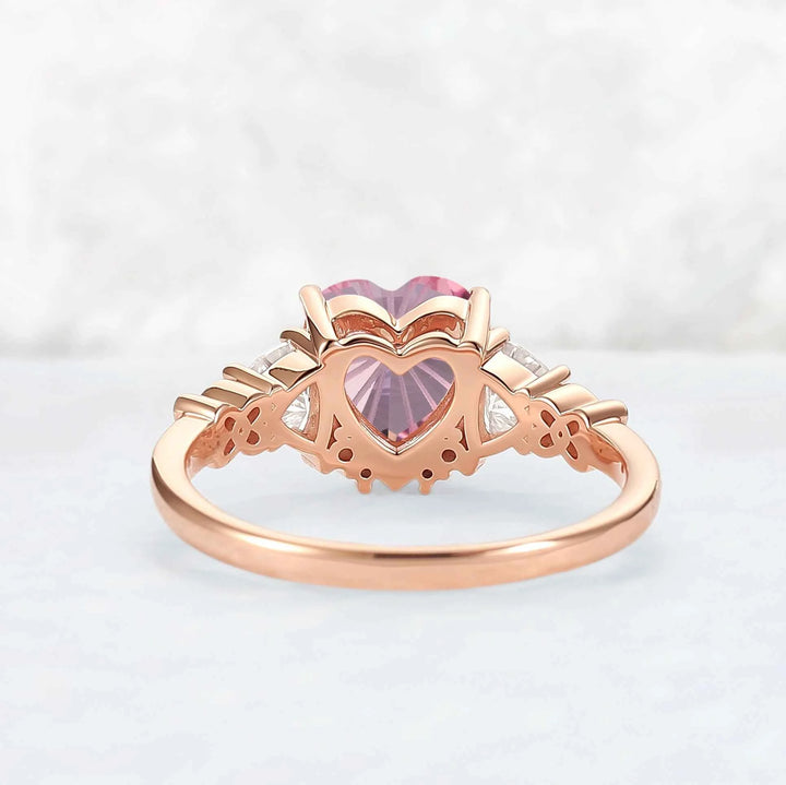 Eternal Knot Heart-Shaped Moissanite Engagement Ring