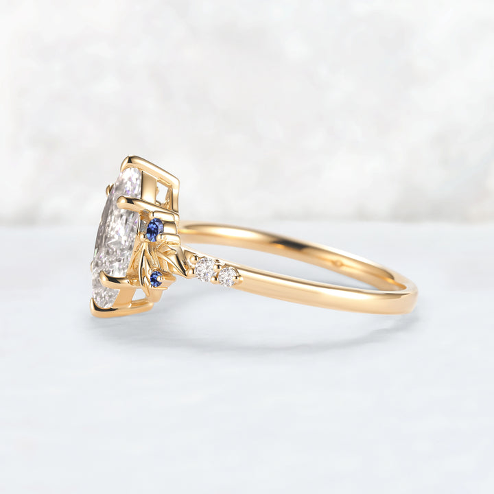 Everleaf with 1.0 Carat Marquise Certified Lab Diamond Ring in 14K Rose Gold