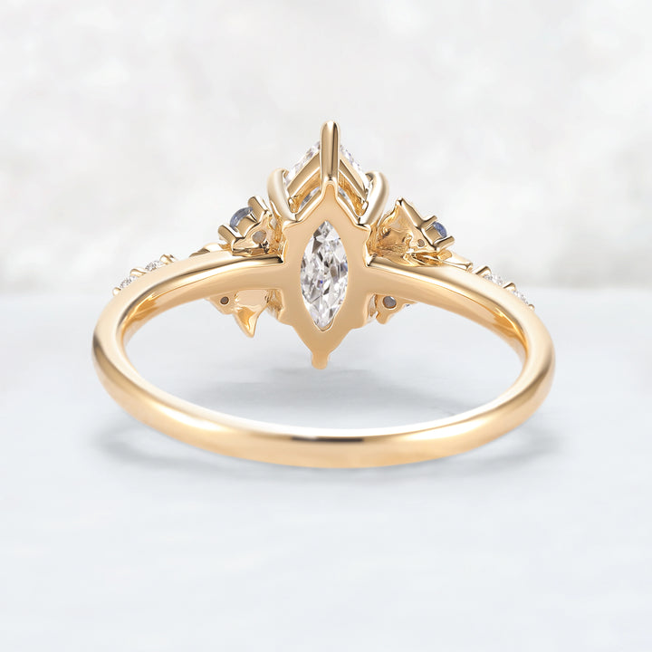 Everleaf with 1.0 Carat Marquise Certified Lab Diamond Ring in 14K Rose Gold