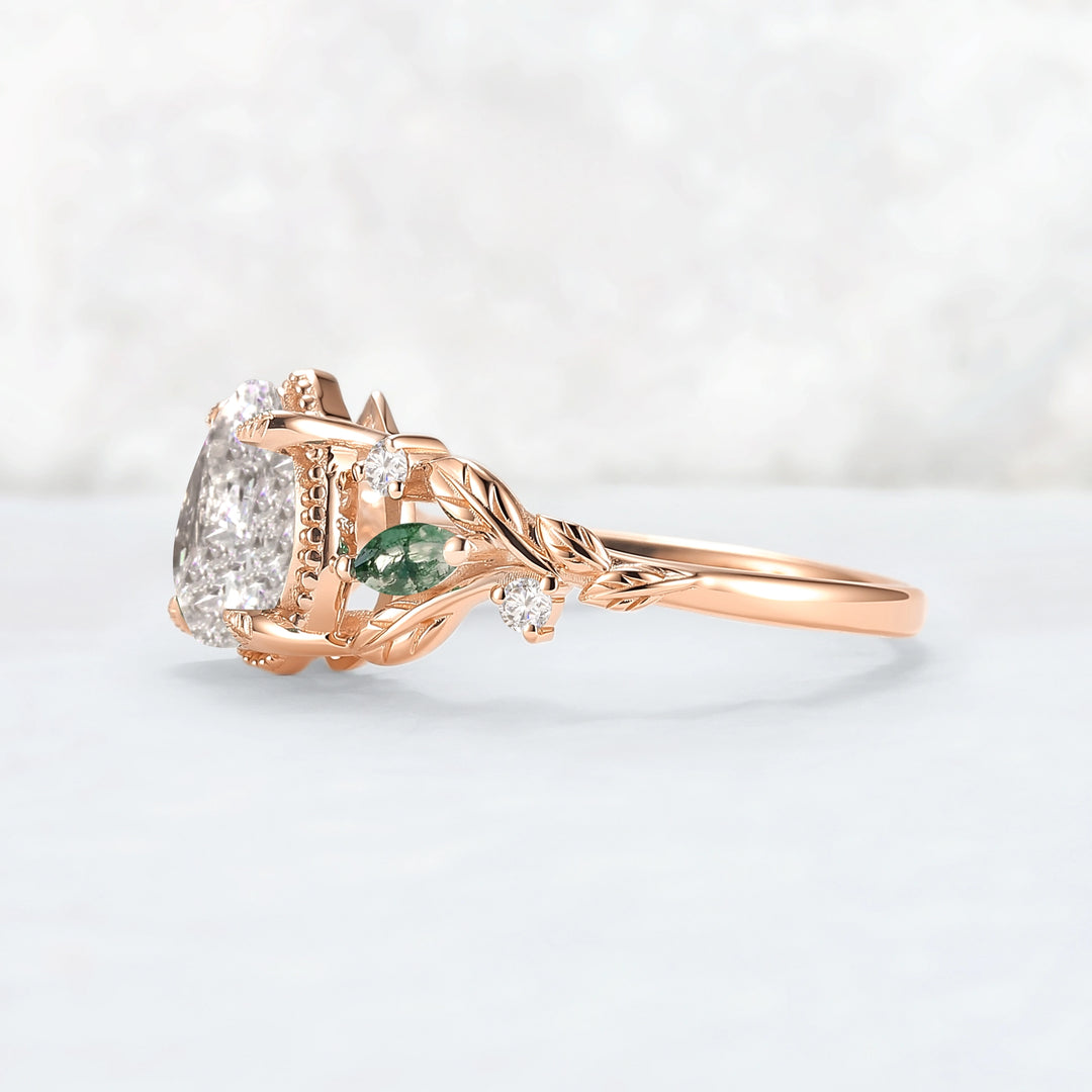 Everleaf with 1.3ct Pear Cut Certified Lab Diamond Ring in 14K Rose Gold