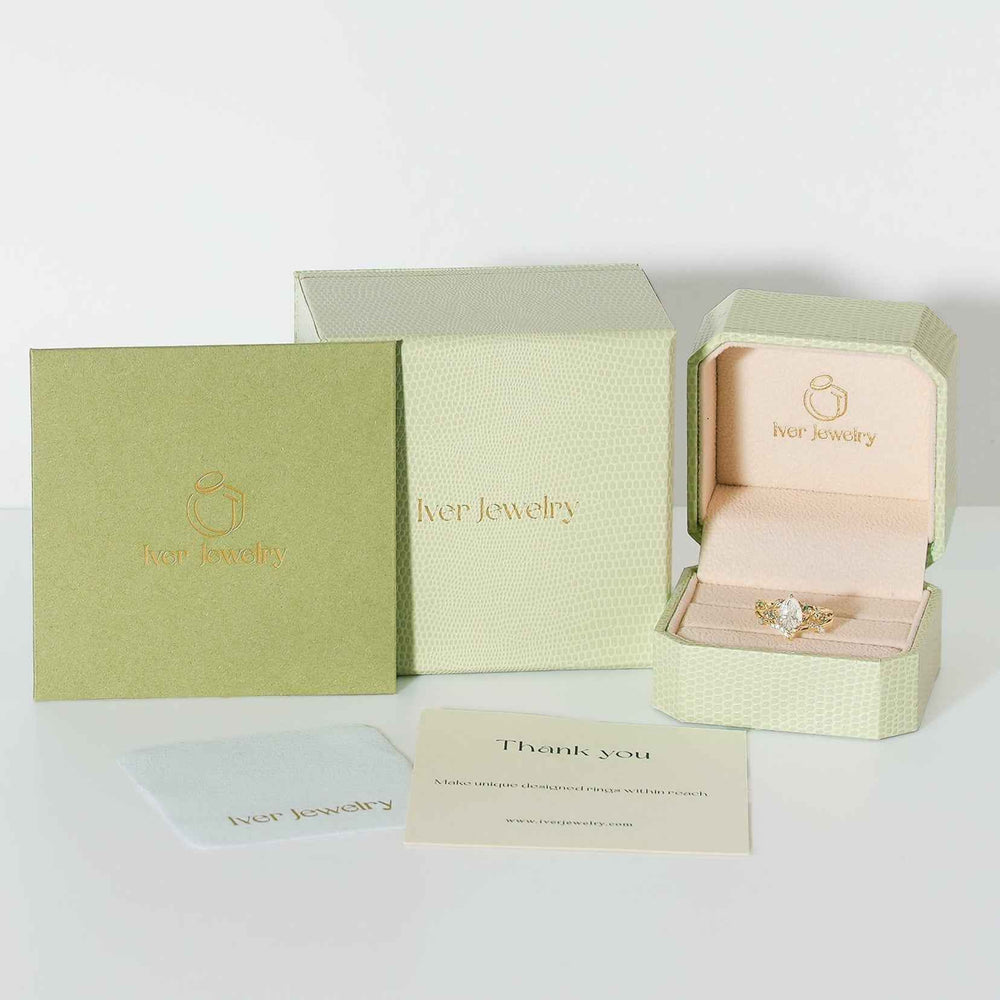 Straight Marquise Shaped Opal Half Enternity Stacking Ring