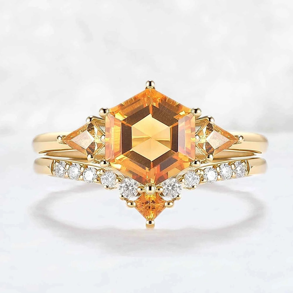 Custom Citrine Curved Matching Ring for #IVER2362