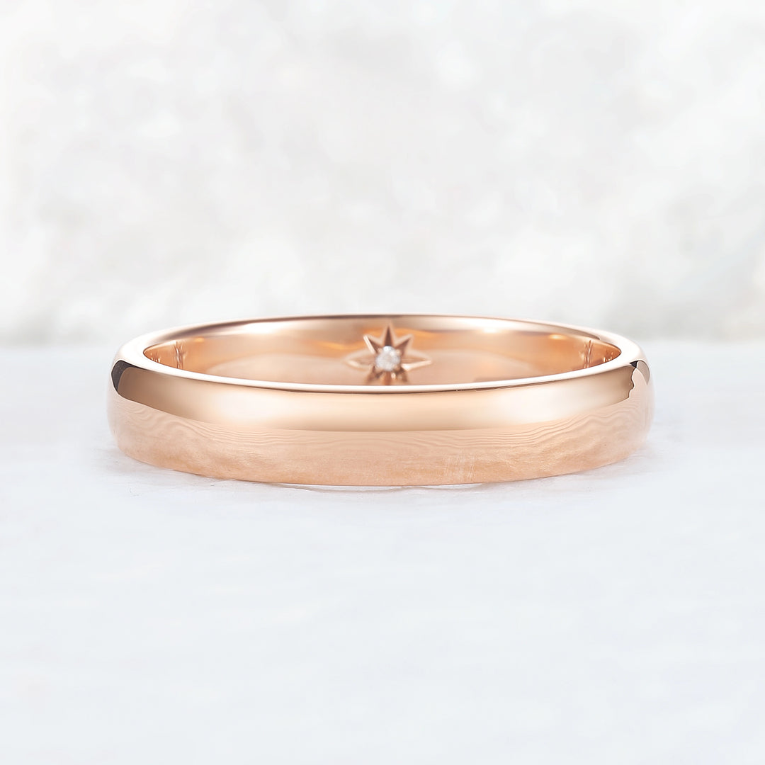 Inner Birthstone Rose Gold Promise Ring