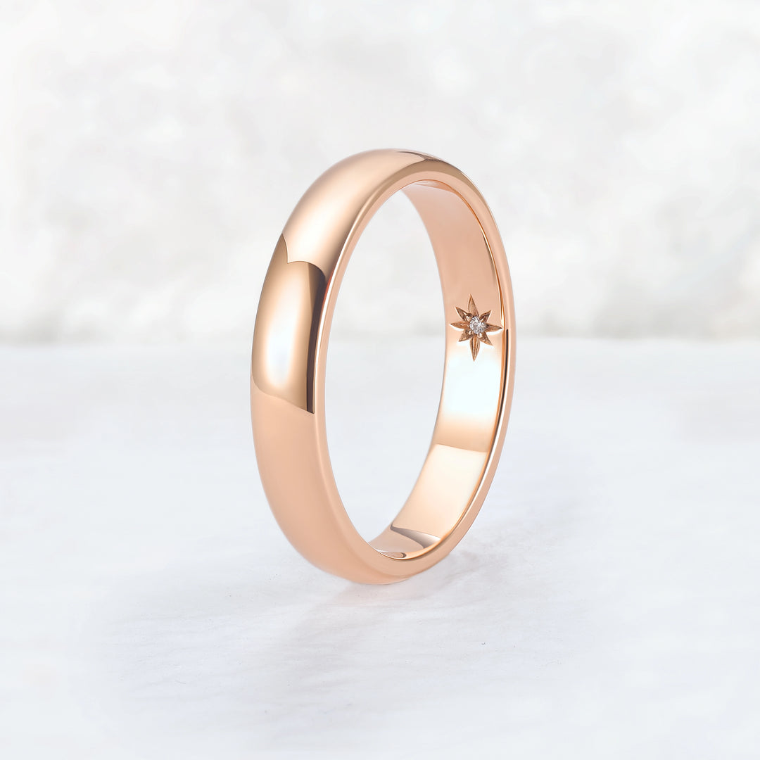 Inner Birthstone Rose Gold Promise Ring