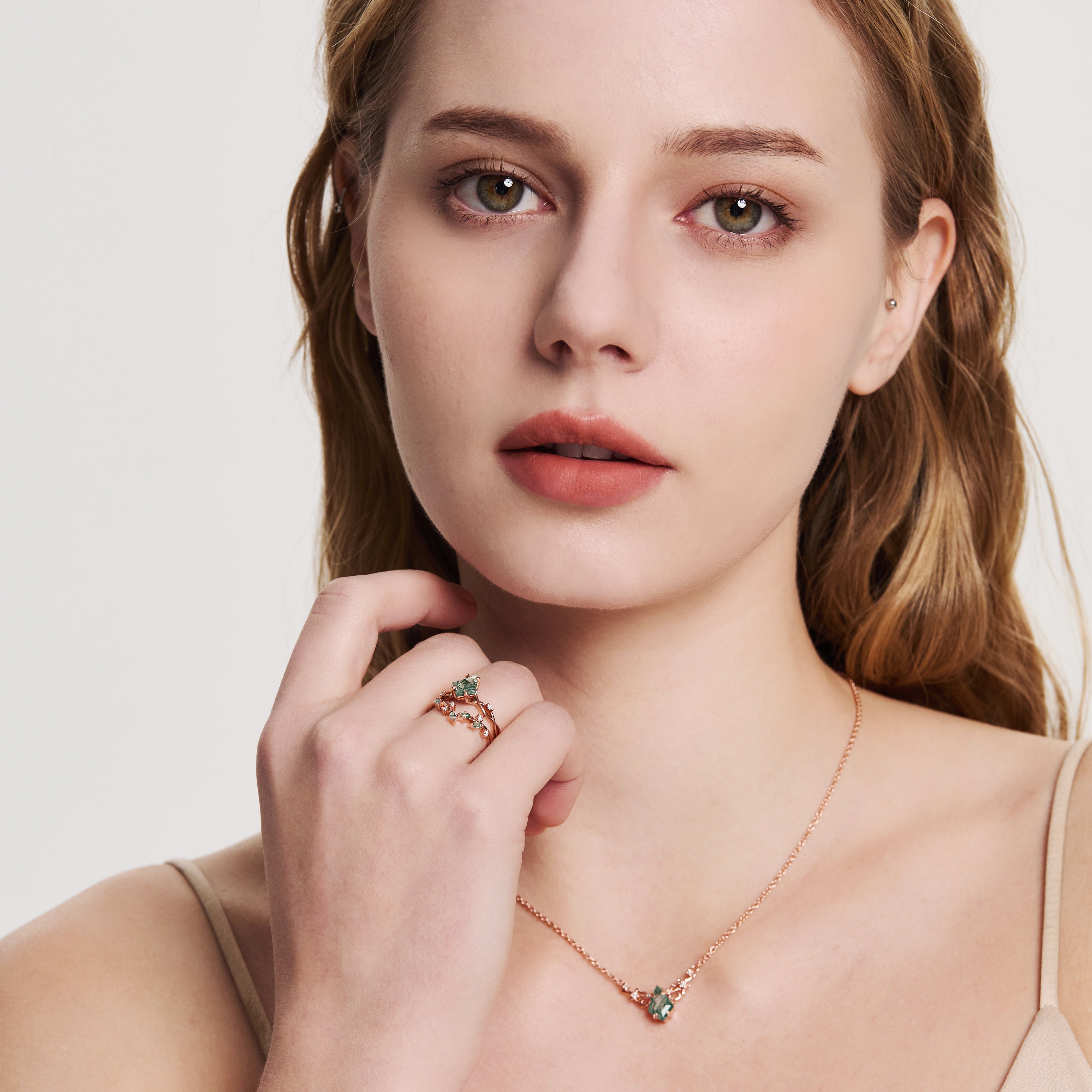 Kite cut ring and necklace