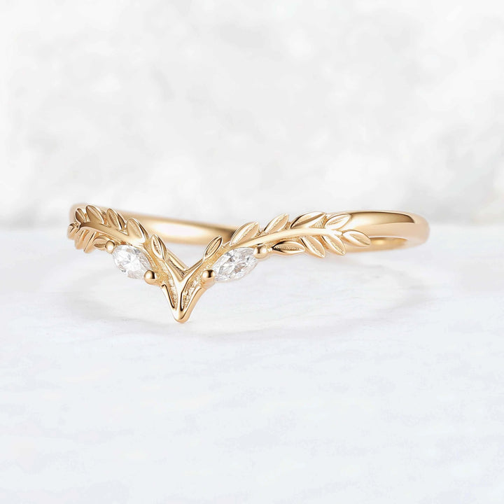 Nature Inspired Kite Cut Moonstone Twig 'Antlers' Curved Ring