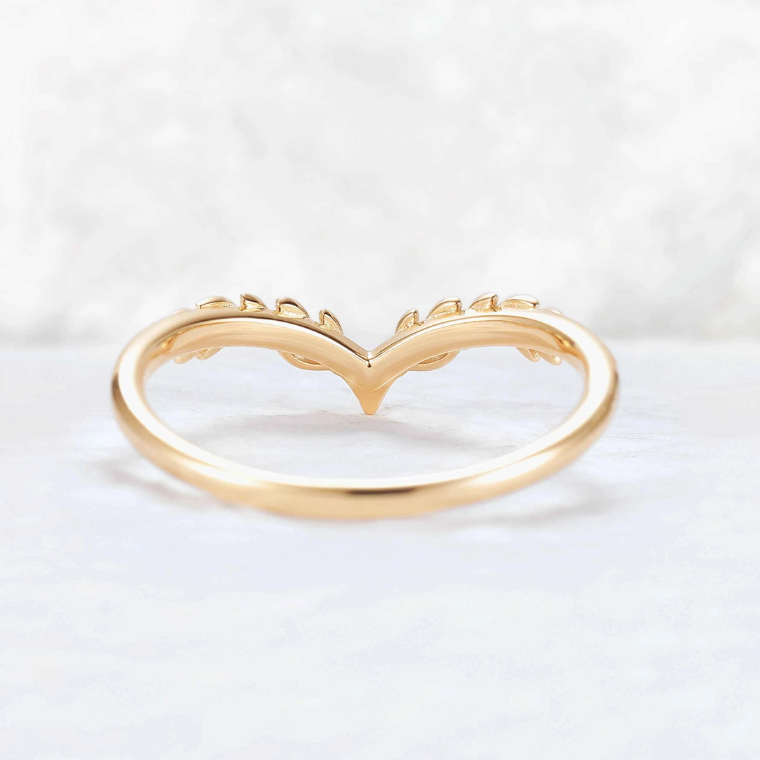 Nature Inspired Kite Cut Moonstone Twig 'Antlers' Curved Ring