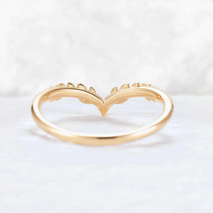 Nature Inspired Kite Cut Moonstone Twig 'Antlers' Curved Ring