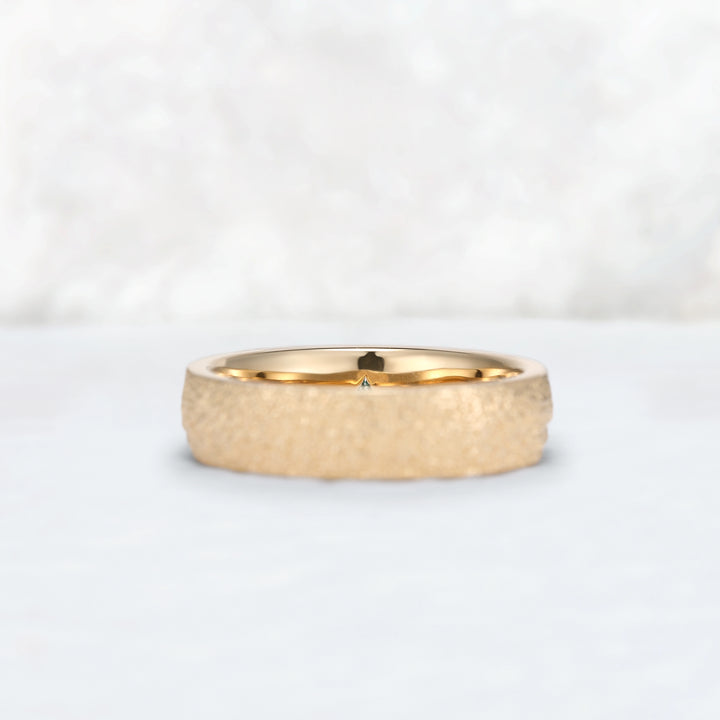 Mens Kite Cut Moss Agate Stone Mountain Wedding Ring