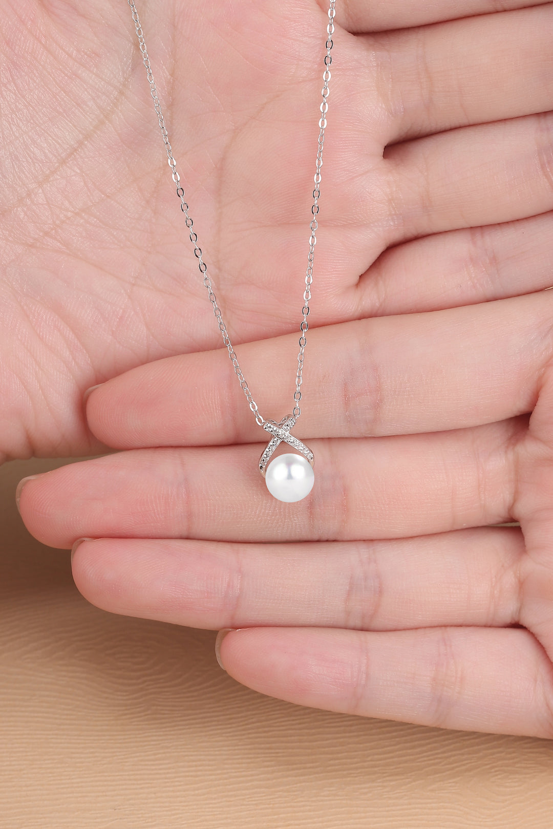 Mobius 7.5 mm 16 inch  Akoya Pearl Necklace