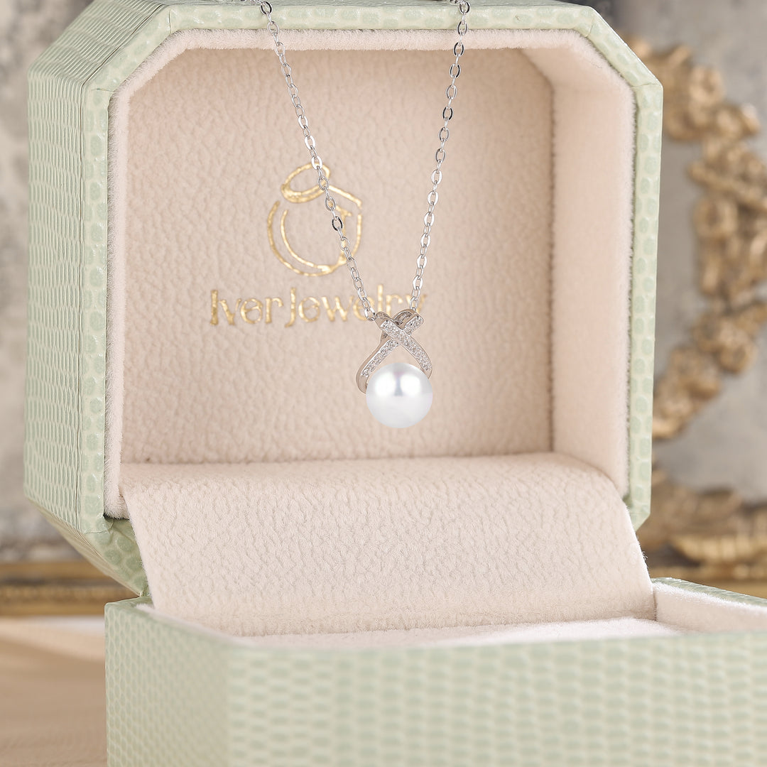 Mobius 7.5 mm 16 inch  Akoya Pearl Necklace