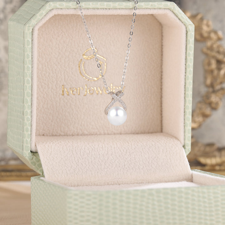 Mobius 7.5 mm 16 inch  Akoya Pearl Necklace