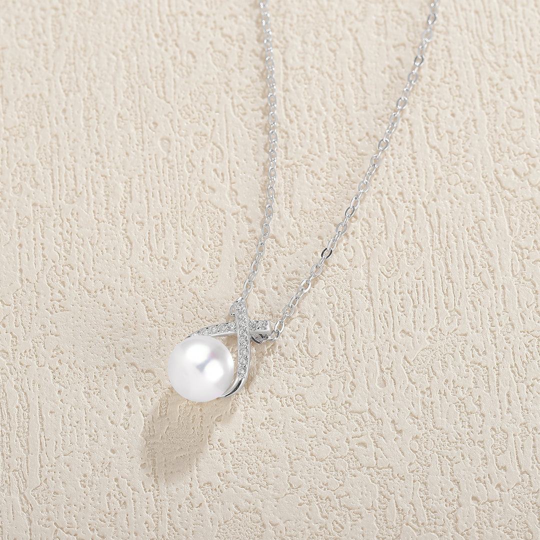 Mobius 7.5 mm 16 inch  Akoya Pearl Necklace