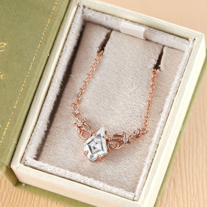 Natural Inspired Kite Cut Moissanite Necklace
